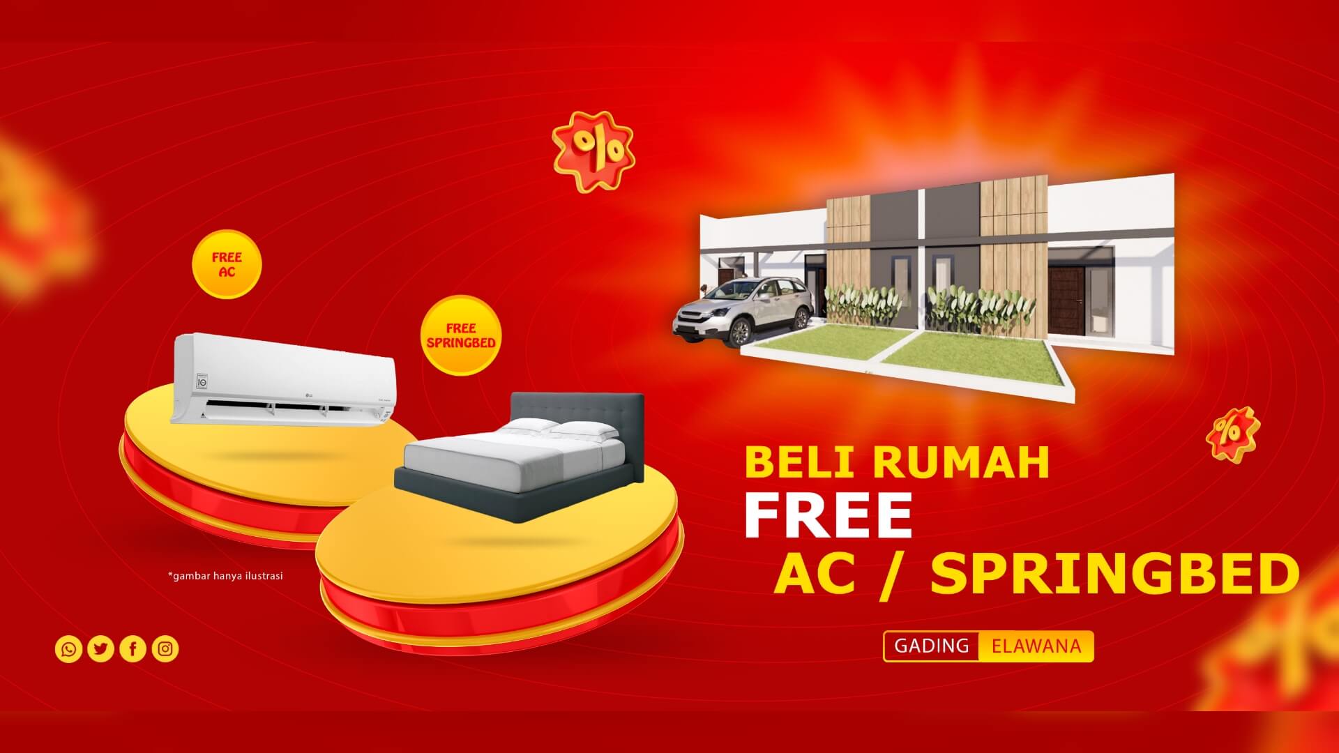 Beli rumah free AC atau springbed